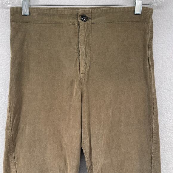 PRAIRIE UNDERGROUND Pants S Corduroy Wide Leg Trouser Stretch Cotton Brown USA - Picture 3 of 13